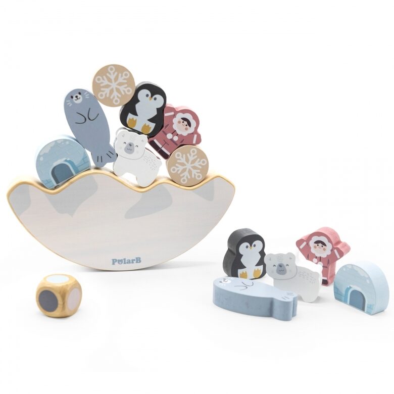 VIGA PolarB balansiniai arktiniai gyvūnai – medinė edukacinė dėlionė